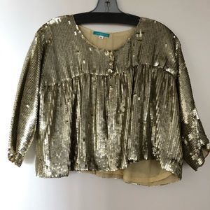 Jocelyn Sequined Gold Top